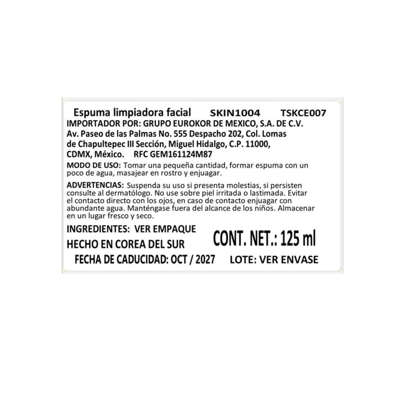 Ampolleta en espuma skin1004 Centella Madagscar 125ml