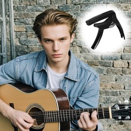 HZXINYI Capo for Guitar, Guitar Capo, 3-in-1 Guitar Capo, Multi-Purpose Guitar Clip Clamp for Electric Guitar, Acoustic, Guitar, Bass, Violin, Ukulele (Black)