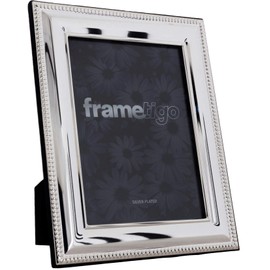 Frametigo Silver Plated Bead Photo Frame - Fits Photo Size 5"x7" (13x18cm)
