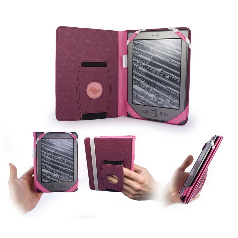 Tuff-luv Faux Leather Case for Kobo Touch - Pink