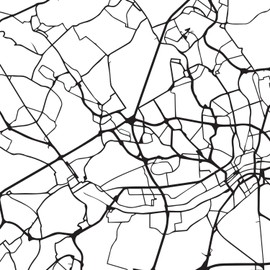 Nacnic Minimalist City Plans Poster Geometric Style Wall Decoration Picture of Frankfurt Various German City Maps, Plans and Travel Pictures without Frame Size A4