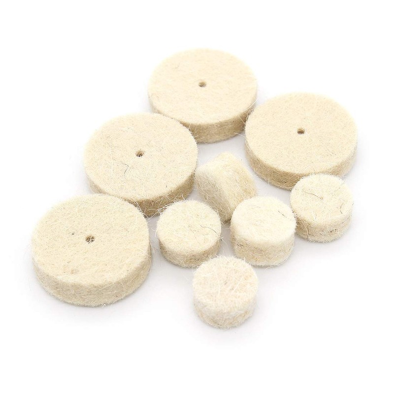Yuhtech Wool Felt Polishing Pad Kit, 76 Pcs Polishing Pad