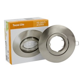 Tecnolite - Lámpara de Techo para Interior de Casas Downlight Acerra Empotrable con Base GX5.3, Estructura de Aluminio Resistente con Medidas de 12.1x12.1x11.7 cm