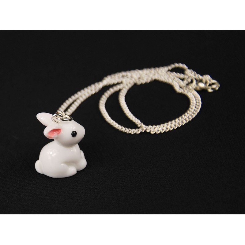Miniblings Rabbit Necklace 45 cm Rabbit Cute Plastic 3D –