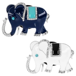 CAIRIAC Cute Elephant Car Diffuser Vent Clip, Bling Rhinestone Car Interior Decor Accessories, Air Freshener Clips for Cars, Cute Animal Car Aromatherapy Clips for Women Men (2Pcs, Blue + White)