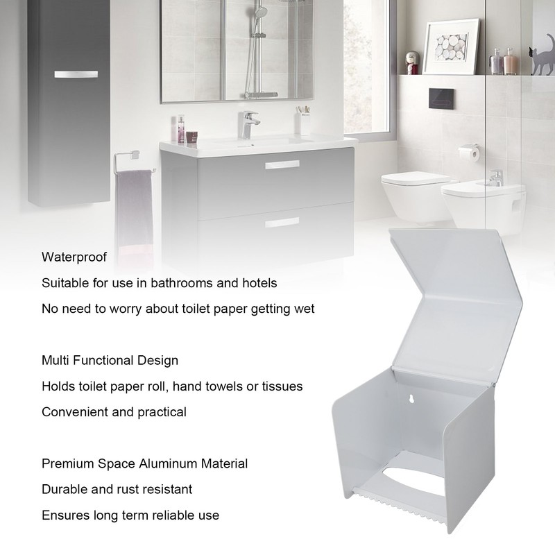 Wall Toilet Paper Holder Box Waterproof Space Aluminum Toilet Tissue