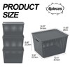 Qskely 6-Pack Large Plastic Storage Baskets with Lid, Gray