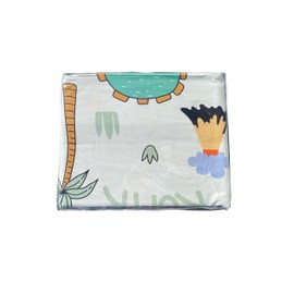 100% Cotton Fitted Sheet Set Twin 3 Pcs Bedding Set Cartoon Bunny and Dinosaur Garden Soft Breathable Comfy 1 Fitted Sheet 1Flat Sheet 1 Pillowcases (Dinosaur, Twin)