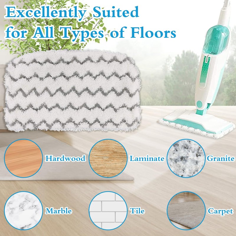 8 Pack Steam Mop Pads Replacement fits Shark Steam Mop