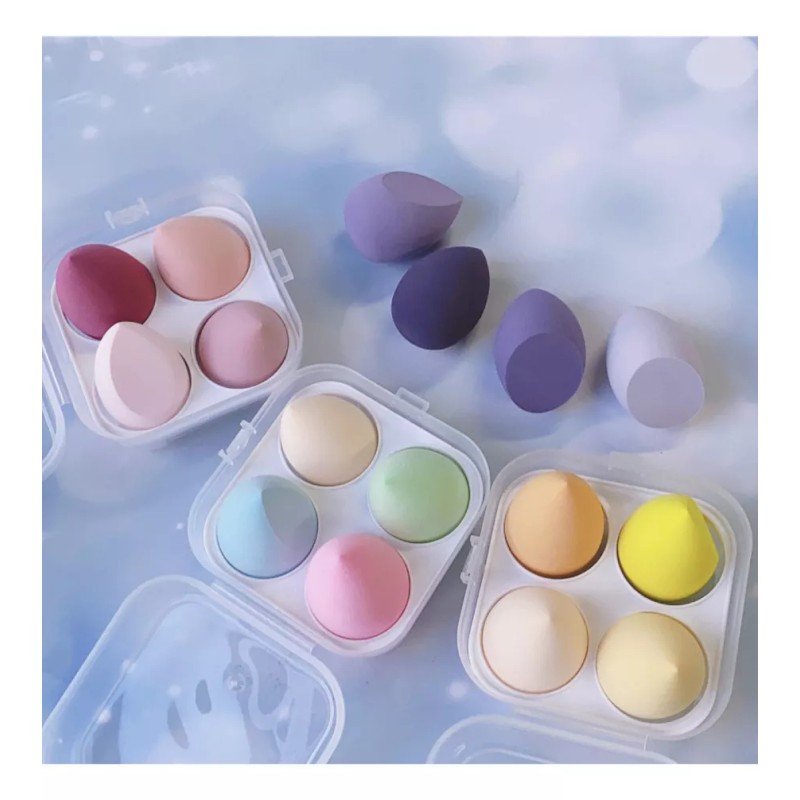 Cosmetishop Set De 4 Esponjas De Maquillaje Blender Con Estuche