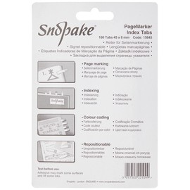 Snopake Index Tab PageMarkers with Colour Coded Tips 45 x 8 mm - 160 Tabs - Assorted [Ref: 15845]