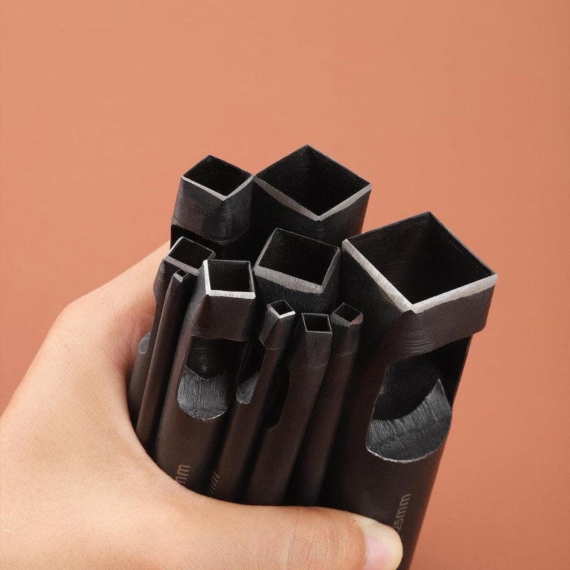 WUTA 5 Sets Square Hole Punch Leather Craft End Punch