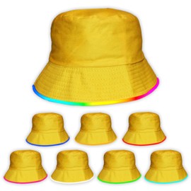 Original Light Up Bucket Hat - Futuristic Neon Rave Accessory & Festival Outfit - LED Bucket Hat for Men and Women (Yellow, GEN 2)
