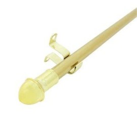 Spring window Fashions 7/16-Inch Round Cafe Curtain Rod (48 to 84-Inch Width, Brass)