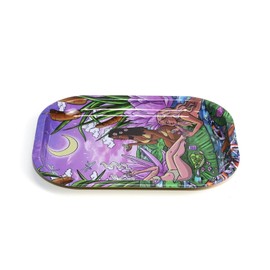 Rolling Trays Premium Metal Tray with Design - Perfect Size for Home Or Travel Accessories 7''X 5.5'',Beauty