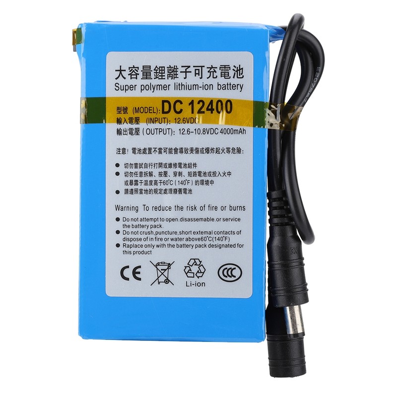 DC12400 12.6V 4000mAH Rechargeable Polymer Lithium Battery Charge/Discharge Protection