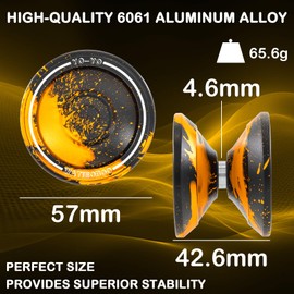 WATIEOBOO Yoyo M18 Responsive Yoyo for Kids 8-12,Professional Unresponsive Yoyo for Adults Pro Metal Trick Yoyo with Yo Yo Bearing Kit 10 Strings, Case & Gloves-Black Gold