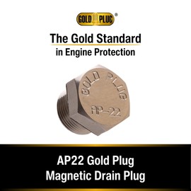 GoldPlug Stainless Steel Magnetic Drain Plug AP-22-1″ Hex Head, M22 x 1.5 Threads, 13.5mm Thread Length, 22.5mm OAL, uses Extra washers SW-22