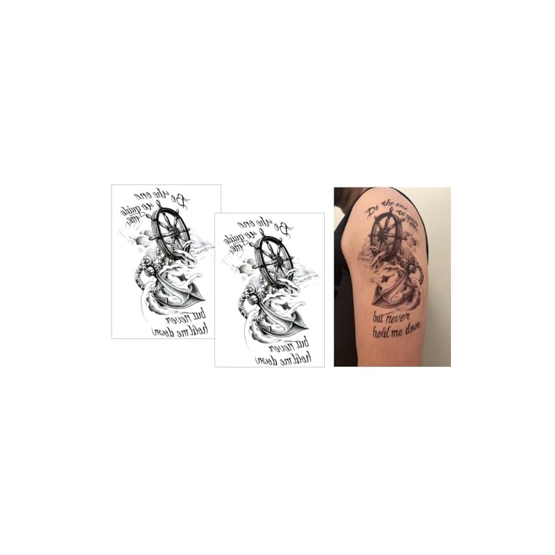 2 Sheets Temporary Sailor Tattoo Ship Anchor Tattoos Th482x2