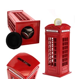 3 London Red Telephone Box Money Coins Bank Made of Die Cast Metal Piggy Bank London Souvenirs Gift