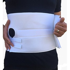 Alpha Medical Stoma Support Ostomy Hernia Belt for Colostomy Bag Abdominal Binder with Stoma Opening. L0625 (Medium Length ; 10" High)