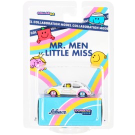 Tarmac T64S-006-MMLM Volkswagen Beetle Mr. Men & Little Miss White Scale 1:64 Collab with Schuco