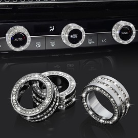 TOMALL Bling AC Air Conditioning Knob Button Cover Compatible with Honda Accord 2024 2025 for CRV HRV Civic Centre Console Air Conditioner Switch AC Climate Knob Cap Bling Interior Accessories for Car