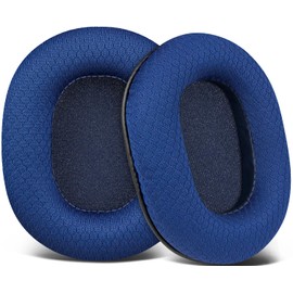SOULWIT Earpads Replacement for Audio Technica ATH M50X M50XBT M50RD M40X M30X M20X MSR7 SX1 Monitor Headphones, Ear Pads Cushions with Durable Mesh Fabric, High-Density Foam - Blue