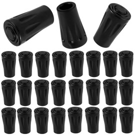 24 Pieces / 12 Pairs Rubber Buffer for Hiking Poles, Nordic Walking Pads, Rubber Buffers, Walking Sticks, Rubber Tips for All Common Nordic Walking Poles, Black, 11 mm