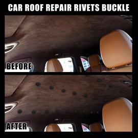 X AUTOHAUX Roof Repair Rivets Roof Rivets Rivet Caps Headliner Button Buckle for Internal Ceiling Fixing 60pcs Beige Gray