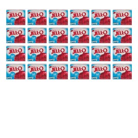 JELL-O Cherry Gelatin Dessert Mix (0.60 oz Boxes, Pack of 24)