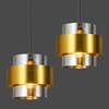 FDPBY Modern Gold Pendant Light with Smoke Gray Glass Shade