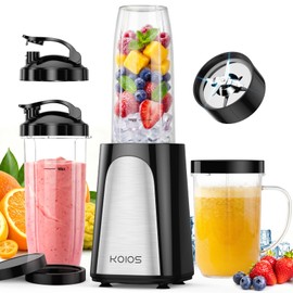 KOIOS 1000W Smoothie Blender, 15-in-1 Single Serve Set, Press-Twist Design