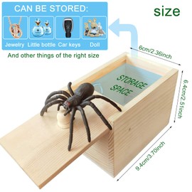 JIASHA 2 x Spider in Box Spider Prank Box Wooden Prank Spider Scare Box for Children Adults Party Favours Gifts