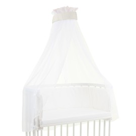 babybay Baldacchino a nido d'ape, con nastro, adatto per tutti i modelli fino a 96 cm di lunghezza, avorio