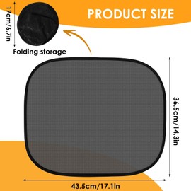 2 Stück Auto Sonnenblenden, Selbstklebend Heckscheiben Fenster Sonnenschutz mit UV-Schutz, Netzgewebe Faltbar Seitenscheibe Sonnenschutz für Babys und Kinder (50 x 39 cm)