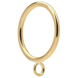 24Pcs 1.5-Inch Inner Diameter Metal Curtain Rings with Eyelets,Fits Up to 1 1/4-Inch Rod,4 mm Diameter Wire (Gold-24pcs)