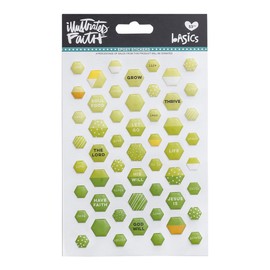 Illustrated Faith - Mini Hexagon Stickers - Green