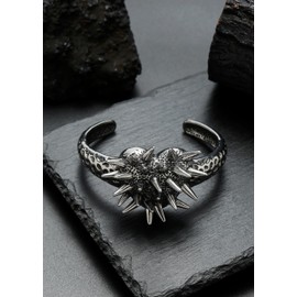 BaBakiak Gothic Punk Heart Spike Bracelet - Stainless Steel Thorns Studded Cuff Bangle - Hip Hop Rock Bangle Jewelry