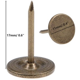 100pcs Upholstery Thumb Tacks for Wall,7/16 Inch Wood Thumb Tacks,Upholstery Tacks Decorative for Wood,Sofa, Door, Jewelry Box (Bronze)