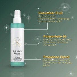 Katz Beauty Cucumber Toner with Natural Cucumber Fruit Extract 5 fl oz/140ml