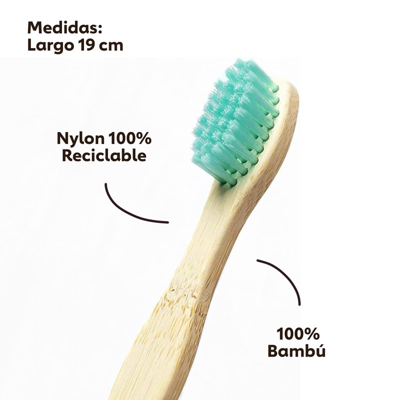 Ecowood® Cepillo de Dientes Para Niños Hecho 100% de Bambu