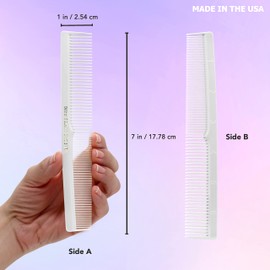 Allegro #420 Hair Combs - Barber, Beard, Mustache, and Pocket Combs for Women - 12 White Combs
