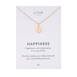 LUUK LIFESTYLE Stainless steel necklace with baby feet pendant for women, stylish mothers day gift, lucky charm, special memory, rosé