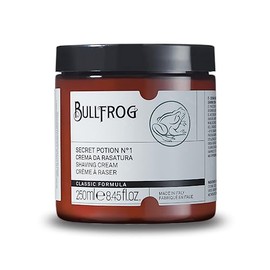 Bullfrog Secret Potion No. 3 "Refreshing" 250ml Shaving Cream - Softens Beard - Leaves Skin Fresh and Smooth - Marine, Woody and Amber Notes - Made in Italy