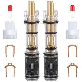 Enhon 2 Pack Dual Seal Cartridge Replacement Compatible with Moen 1225 1225B, One Handle Lavatory and Bathroom Faucet Cartridge Fits Single Handle Faucet/Showers, Brass