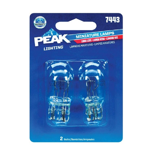 PEAK Miniature 13.5 Volt S8 Automotive Bulb 2 pk 7443