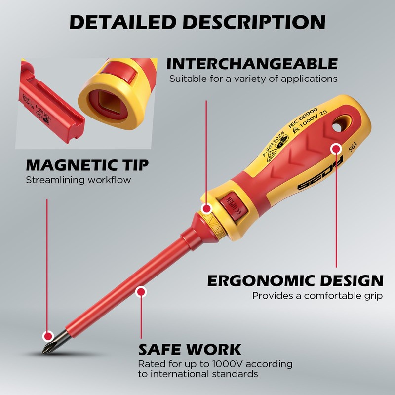 1000V Insulated Electrician Screwdriver Set - 13-Piece Professional Electrical Screwdriver