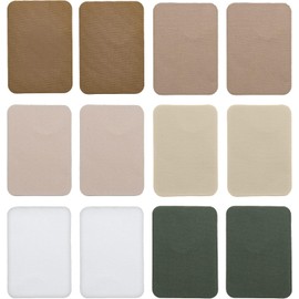 Johnson & Smith Parches para planchar – 12 piezas de parches termoadhesivos para ropa, reparación de jeans – Parches de tela adhesivos en formas rectangulares – Fácil de usar, no necesita costura – Parches rectangulares frescos – Caqui