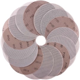 9 Inch Mesh Drywall Sanding Discs, 80/120/150/180/240 Grit 9‘’ Hook and Loop Sandpaper for Power Disc Sander, Popcorn Ceiling Orange Peel Home Improvement DIY Wood Floor Metal, 15 Pack